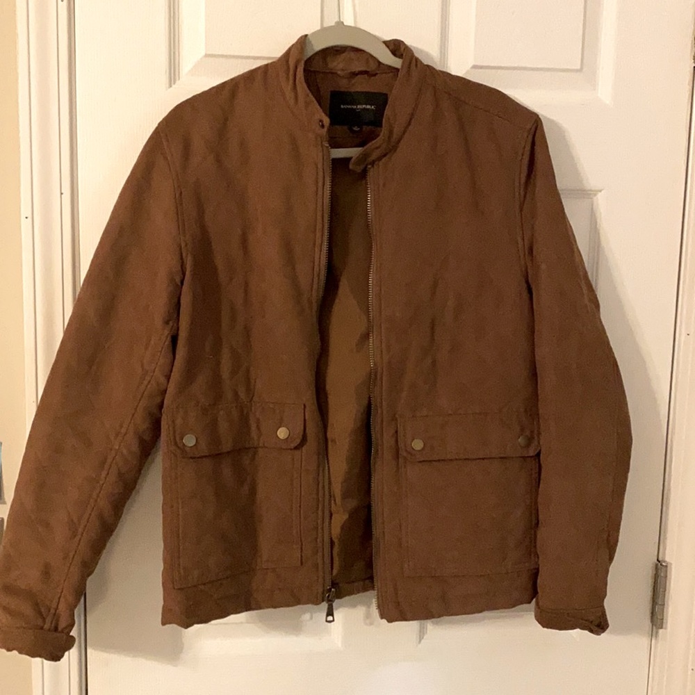 Brown Suede Quilted Jacket